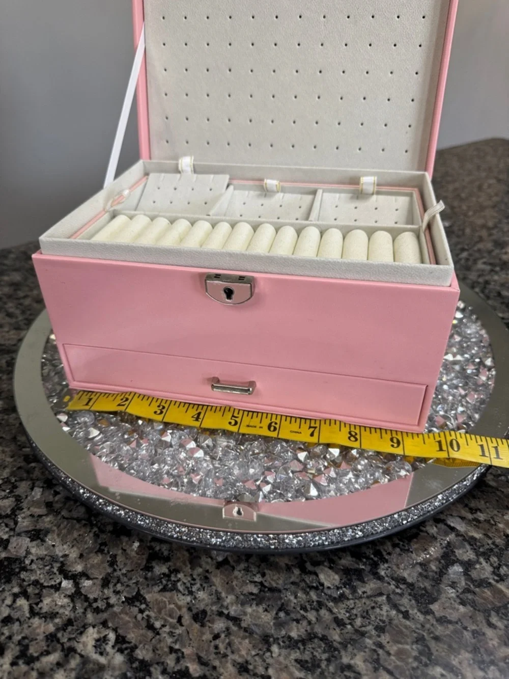 Pink Jewelry Box Storage Organizer - Elegant Jewelry Case